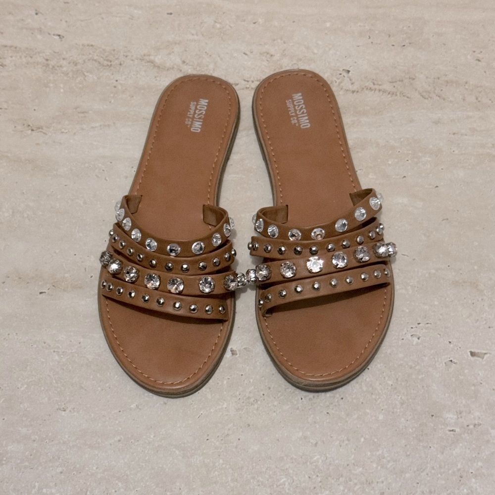 Brown Studded Women's Sandals